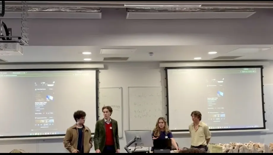Paige and her team presenting Vybe at the Notion hackathon
